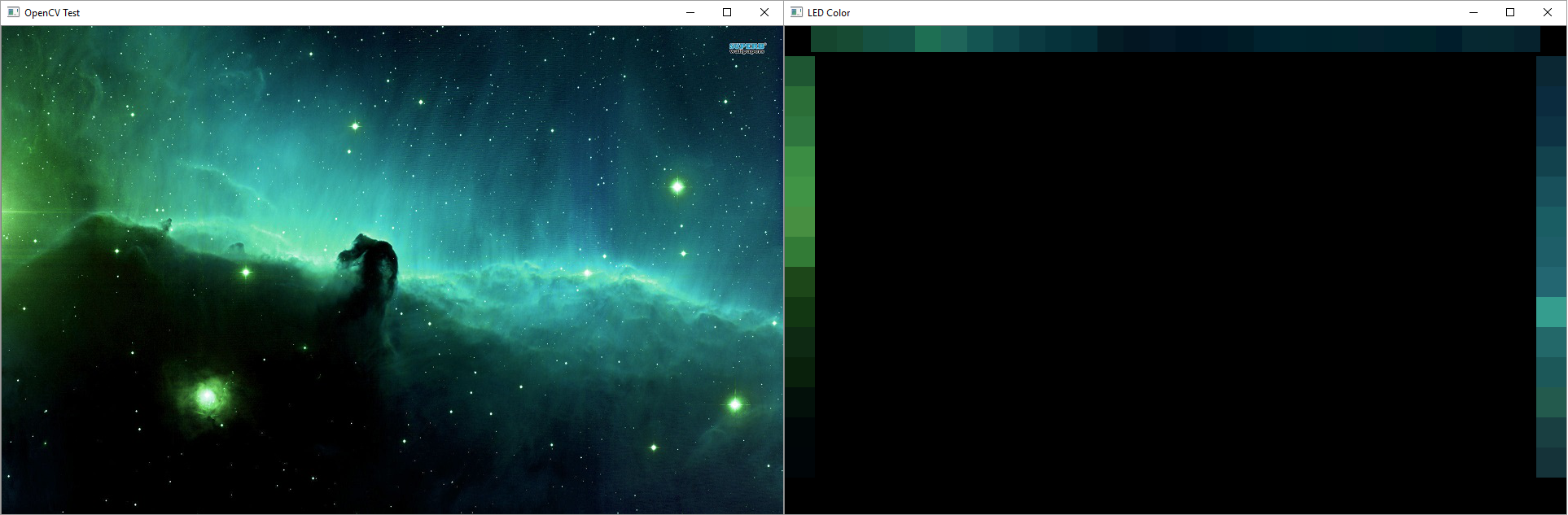 Left: The input image.  Right: The LED colors.